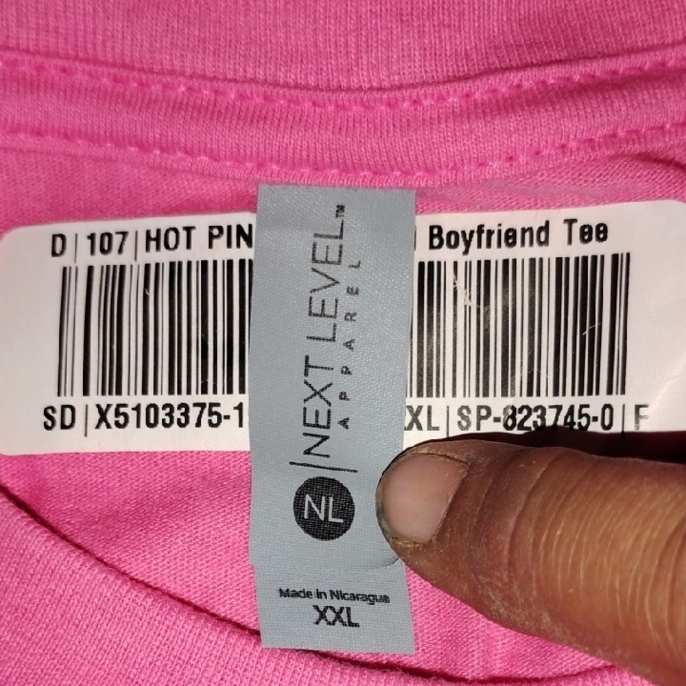 Next Level Apparel Pink Skull Graphic Short Sleeve Tee - Picture 3 of 5